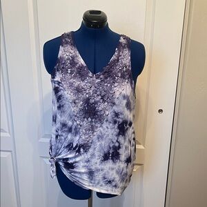 Knox Rose Purple Tie-Dye Tank Top